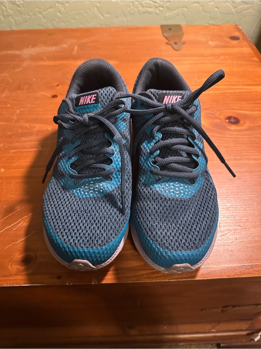 Nike Kids Sneakers — Gray, Teal & Pink Accents
